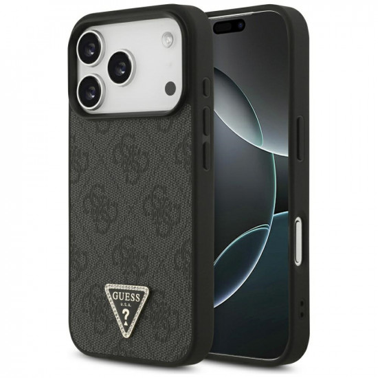 Guess Leather 4G Triangle Strass MagSafe (GUHMP17LP4TDPLK) iPhone 17 Pro Black