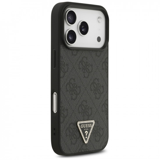 Guess Leather 4G Triangle Strass MagSafe (GUHMP17LP4TDPLK) iPhone 17 Pro Black