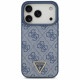 Guess Leather 4G Triangle Strass MagSafe (GUHMP17LP4TDPLB) iPhone 17 Pro Blue