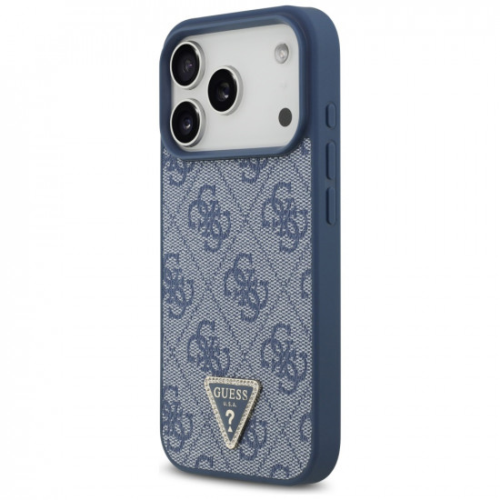 Guess Leather 4G Triangle Strass MagSafe (GUHMP17LP4TDPLB) iPhone 17 Pro Blue