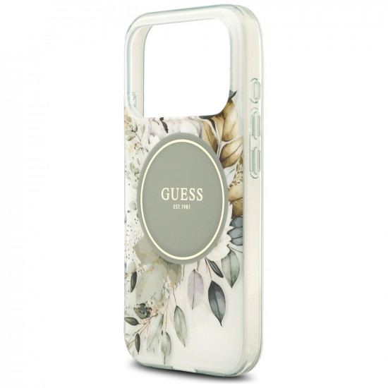 Guess IML Flower & Tonal Circle MagSafe (GUHMP17LHFWBDCEN) iPhone 17 Pro Green