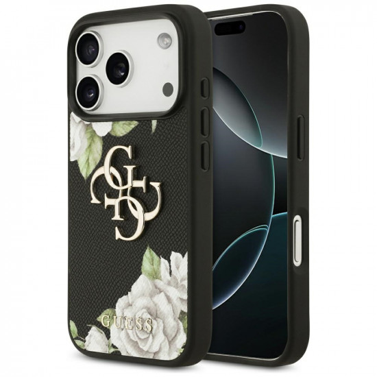 Guess Hardcase 4G Grained Roses Big Logo (GUHCP17XPGROP4MK) iPhone 17 Pro Max Black
