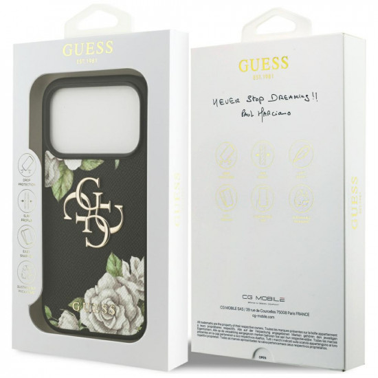 Guess Hardcase 4G Grained Roses Big Logo (GUHCP17XPGROP4MK) iPhone 17 Pro Max Black