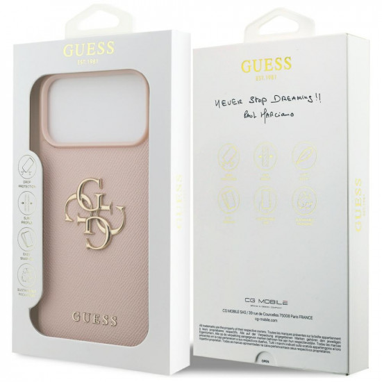 Guess Hardcase 4G Grained Big and Classic Logo (GUHCP17XPGT4MBP) iPhone 17 Pro Max Pink