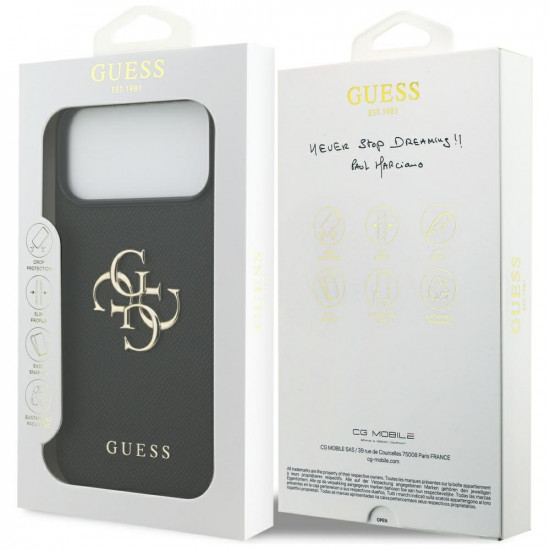 Guess Hardcase 4G Grained Big and Classic Logo (GUHCP17XPGT4MBK) iPhone 17 Pro Max Black
