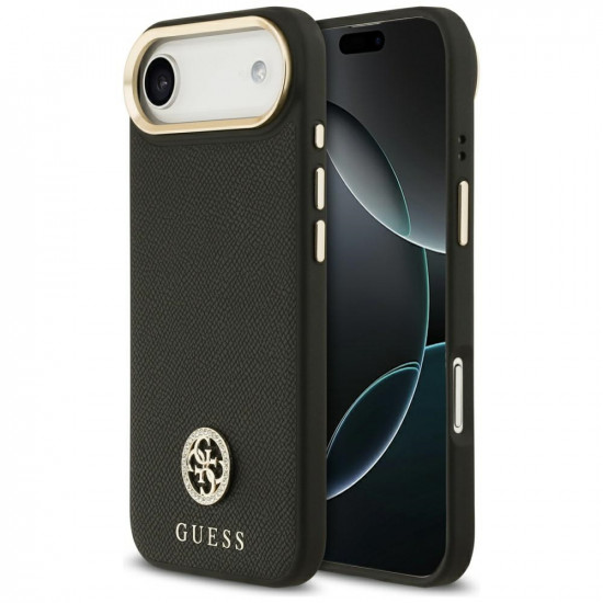 Guess Grained Strass Logo MagSafe (GUHMP17MPGCRMDEK) iPhone 17 Air Black