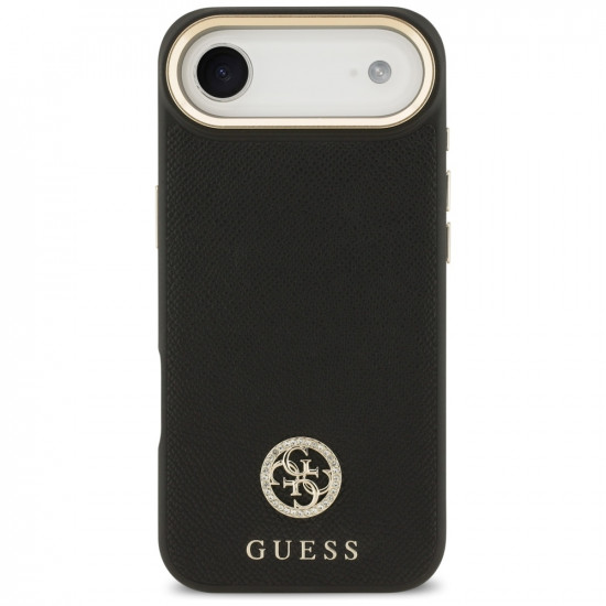Guess Grained Strass Logo MagSafe (GUHMP17MPGCRMDEK) iPhone 17 Air Black
