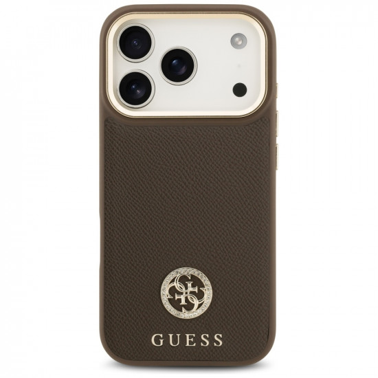 Guess Grained Strass Logo MagSafe (GUHMP17LPGCRMDEW) iPhone 17 Pro Brown Guess Grained Strass Logo MagSafe (GUHMP17LPGCRMDEW) iPhone 17 Pro Brown