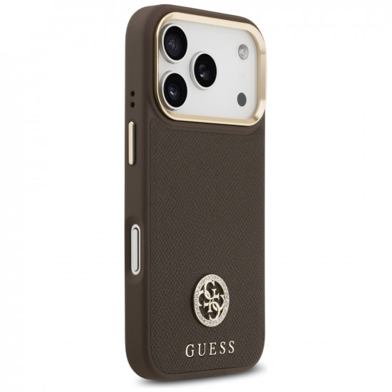 Guess Grained Strass Logo MagSafe (GUHMP17LPGCRMDEW) iPhone 17 Pro Brown Guess Grained Strass Logo MagSafe (GUHMP17LPGCRMDEW) iPhone 17 Pro Brown