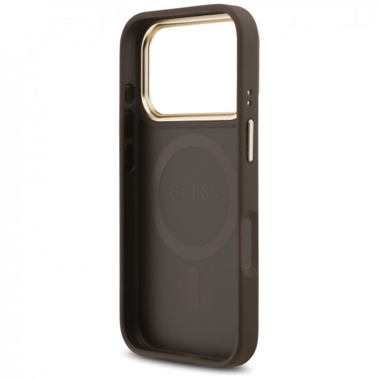 Guess Grained Strass Logo MagSafe (GUHMP17LPGCRMDEW) iPhone 17 Pro Brown Guess Grained Strass Logo MagSafe (GUHMP17LPGCRMDEW) iPhone 17 Pro Brown