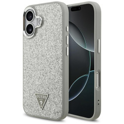 Guess Glitter Triangle Logo MagSafe (GUHMP17SPFGTSCMS) iPhone 17 Silver
