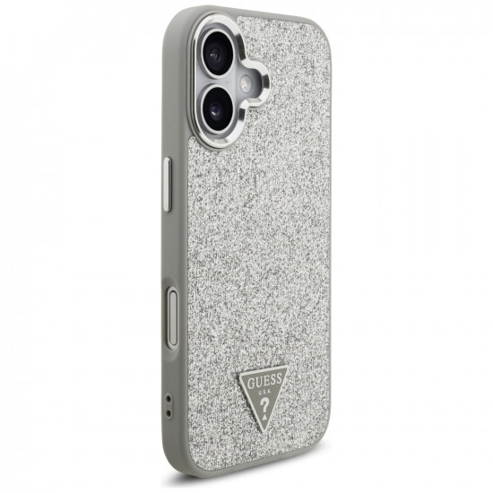Guess Glitter Triangle Logo MagSafe (GUHMP17SPFGTSCMS) iPhone 17 Silver