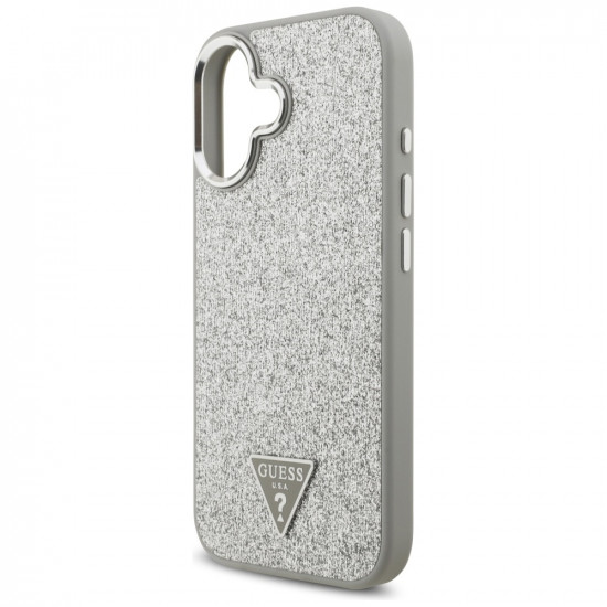 Guess Glitter Triangle Logo MagSafe (GUHMP17SPFGTSCMS) iPhone 17 Silver