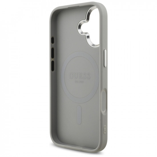 Guess Glitter Triangle Logo MagSafe (GUHMP17SPFGTSCMS) iPhone 17 Silver