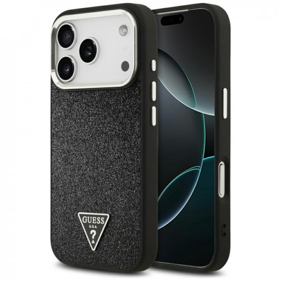 Guess Glitter Triangle Logo MagSafe (GUHMP17LPFGTSCMK) iPhone 17 Pro Black