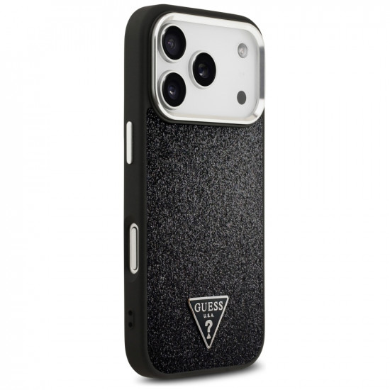 Guess Glitter Triangle Logo MagSafe (GUHMP17LPFGTSCMK) iPhone 17 Pro Black