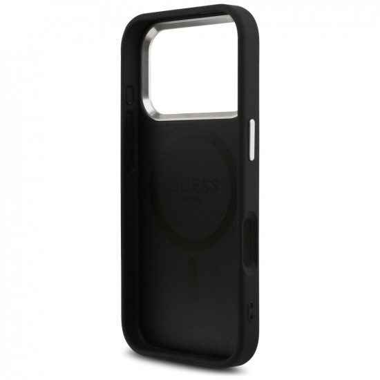 Guess Glitter Triangle Logo MagSafe (GUHMP17LPFGTSCMK) iPhone 17 Pro Black