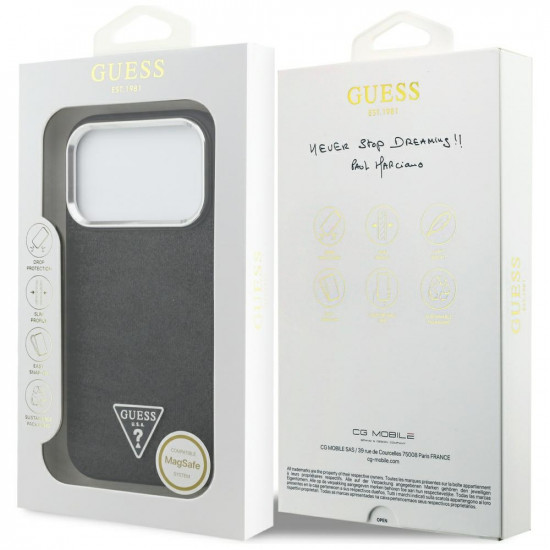 Guess Glitter Triangle Logo MagSafe (GUHMP17LPFGTSCMK) iPhone 17 Pro Black