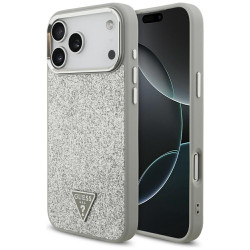Guess Glitter Triangle Logo MagSafe (GUHMP17LPFGTSCMS) iPhone 17 Pro Silver