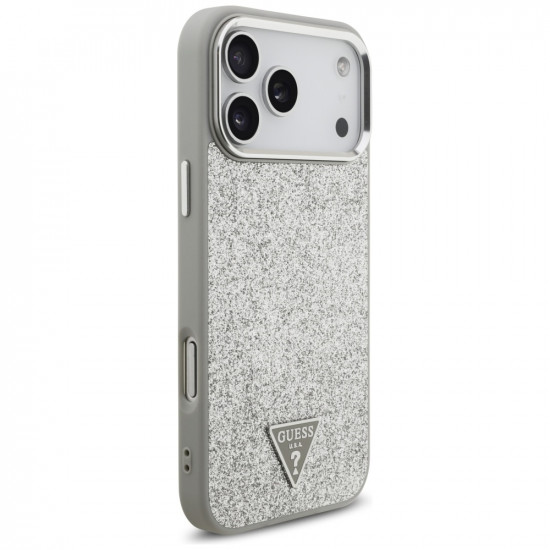Guess Glitter Triangle Logo MagSafe (GUHMP17LPFGTSCMS) iPhone 17 Pro Silver