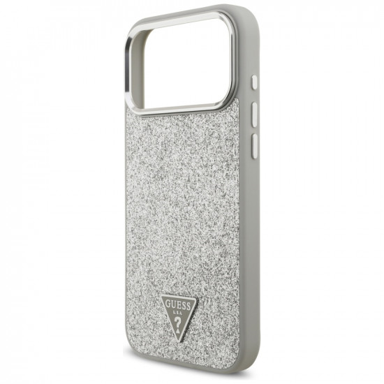 Guess Glitter Triangle Logo MagSafe (GUHMP17LPFGTSCMS) iPhone 17 Pro Silver