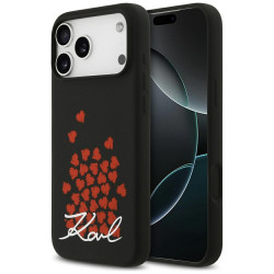 Karl Lagerfeld Silicone Heart Sign Logo MagSafe (KLHMP17XSMHBKSOK) iPhone 17 Pro Max Black