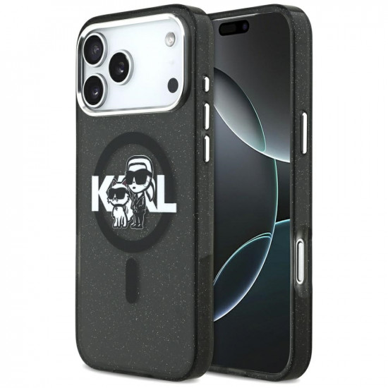 Karl Lagerfeld IML Glitter Karl & Choupette Sketch Logo MagSafe (KLHMP17XHGKCGKBK) iPhone 17 Pro Max Black Karl Lagerfeld IML Glitter Karl & Choupette Sketch Logo MagSafe (KLHMP17XHGKCGKBK) iPhone 17 Pro Max Black