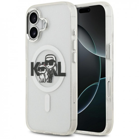 Karl Lagerfeld IML Glitter Karl & Choupette Sketch Logo MagSafe (KLHMP17SHGKCGKBT) iPhone 17 Clear Karl Lagerfeld IML Glitter Karl & Choupette Sketch Logo MagSafe (KLHMP17SHGKCGKBT) iPhone 17 Clear