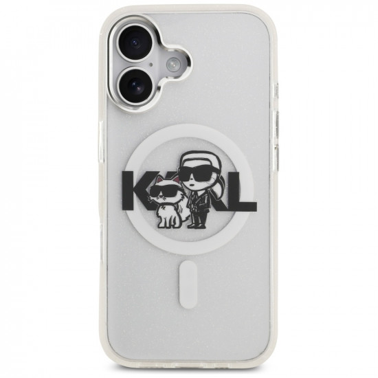 Karl Lagerfeld IML Glitter Karl & Choupette Sketch Logo MagSafe (KLHMP17SHGKCGKBT) iPhone 17 Clear Karl Lagerfeld IML Glitter Karl & Choupette Sketch Logo MagSafe (KLHMP17SHGKCGKBT) iPhone 17 Clear