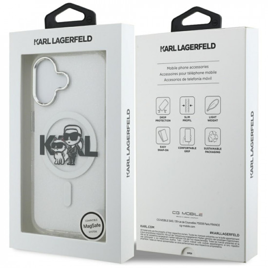 Karl Lagerfeld IML Glitter Karl & Choupette Sketch Logo MagSafe (KLHMP17SHGKCGKBT) iPhone 17 Clear Karl Lagerfeld IML Glitter Karl & Choupette Sketch Logo MagSafe (KLHMP17SHGKCGKBT) iPhone 17 Clear