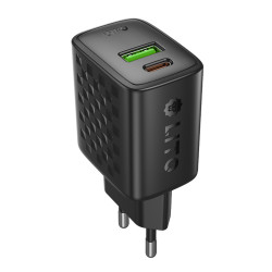 Lito Wall Charger (LC19) Type C, USB Output, PD30W, GaN, PC Fireproof, EU Plug Black