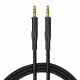 Lito Audio Cable Adapter (LA02) Jack to Jack 3.5mm, Zero Signal Loss, Nylon braided, 1m Black