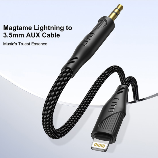 Lito Audio Cable Adapter (LA02) Jack to Jack 3.5mm, Zero Signal Loss, Nylon braided, 1m Black