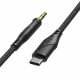 Lito Audio Cable Adapter (LA02) Lightning to Jack 3.5mm, Zero Signal Loss, Nylon braided, 1m Black