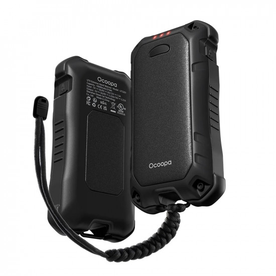 Ocoopa Hand Warmer UT4 Extreme (UT3201 BK BK) with Power Bank, Built in Flashlight, IP56, Type C, 2x 5000mAh Black