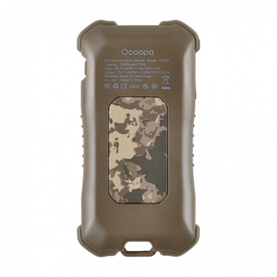 Ocoopa Hand Warmer UT4 Extreme (UT3201 MC GN) with Power Bank, Built in Flashlight, IP56, Type C, 10000mAh Camouflage