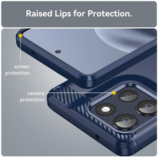 Techsuit Carbon Silicone Motorola Moto G86 Blue