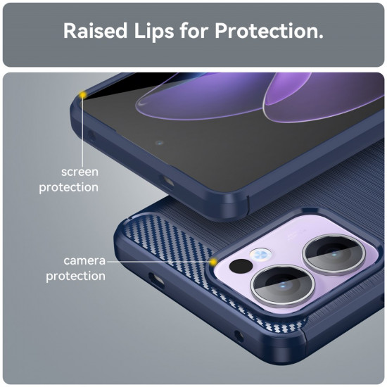Techsuit Carbon Silicone Oppo Reno13 F 4G / Reno13 F 5G / Reno13 FS 5G Blue