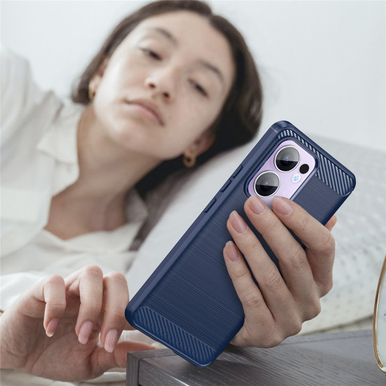 Techsuit Carbon Silicone Oppo Reno13 F 4G / Reno13 F 5G / Reno13 FS 5G Blue