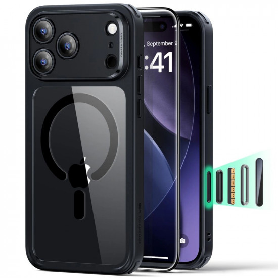 ESR Classic Hybrid HaloLock [Included Screen Protector] iPhone 17 Pro Max Clear Black