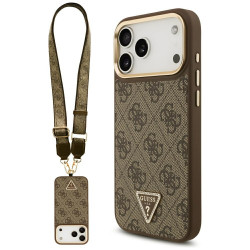 Guess 4G Triangle Logo with Big Strap Metal Button MagSafe (GUHMP17XP4G4TCSW) iPhone 17 Pro Max Brown