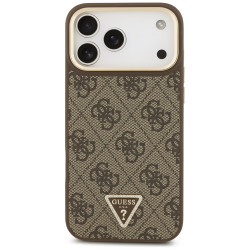 Guess 4G Triangle Logo with Big Strap Metal Button MagSafe (GUHMP17XP4G4TCSW) iPhone 17 Pro Max Brown