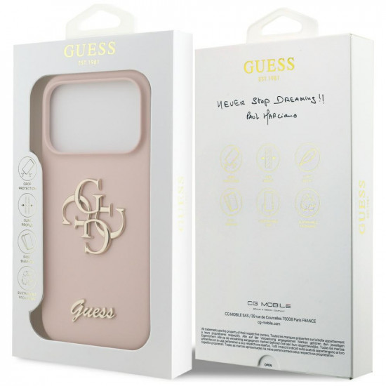 Guess Silicone Big 4G Script (GUHCP17LSC4GSMP) iPhone 17 Pro Light Pink