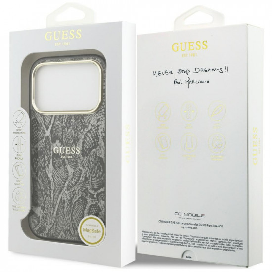 Guess Python Pattern MagSafe (GUHMP17LHIMPYGK) iPhone 17 Pro Black