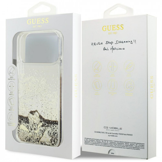 Guess Liquid Glitter Charms (GUHCP17LGLHFLGO) iPhone 17 Pro Gold