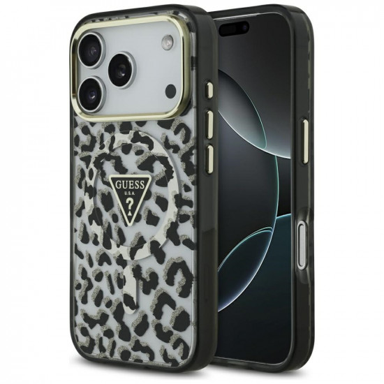 Guess Leopard Glitter MagSafe (GUHMP17LHLEGTGLK) iPhone 17 Pro Black