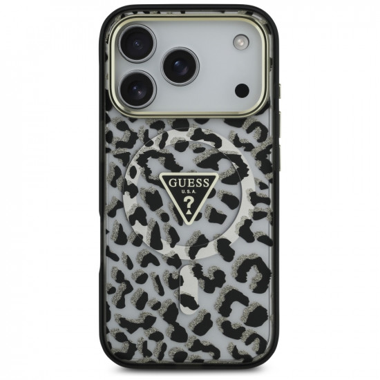 Guess Leopard Glitter MagSafe (GUHMP17LHLEGTGLK) iPhone 17 Pro Black