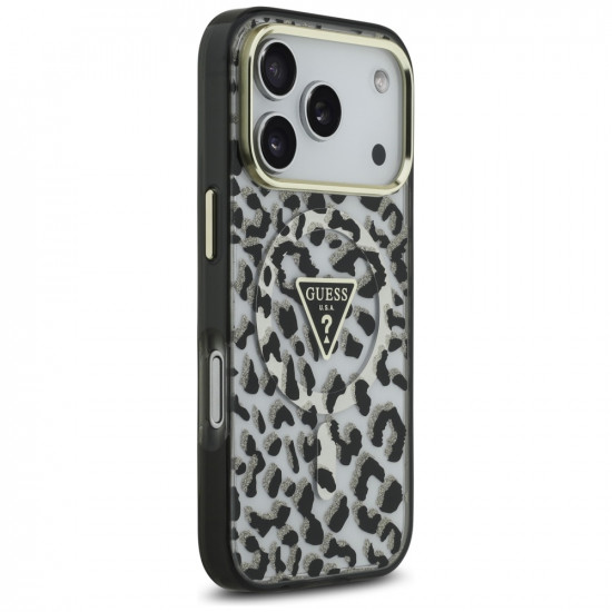 Guess Leopard Glitter MagSafe (GUHMP17LHLEGTGLK) iPhone 17 Pro Black