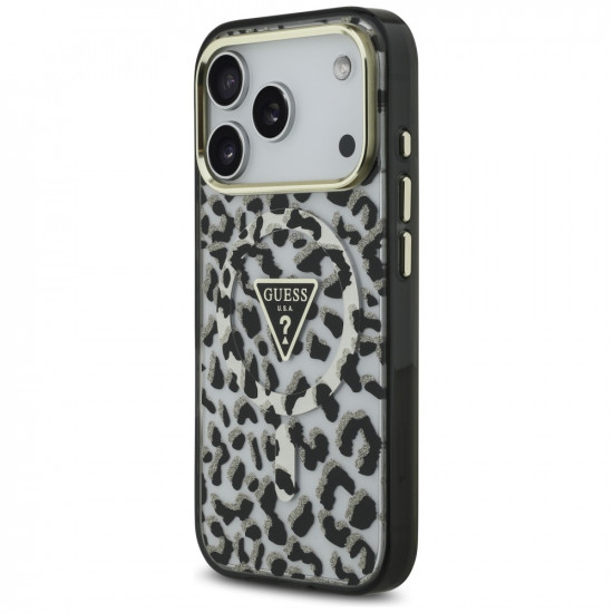 Guess Leopard Glitter MagSafe (GUHMP17LHLEGTGLK) iPhone 17 Pro Black