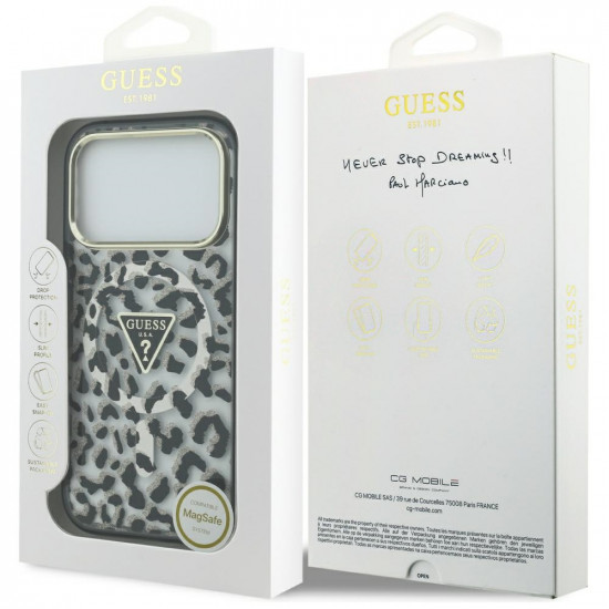 Guess Leopard Glitter MagSafe (GUHMP17LHLEGTGLK) iPhone 17 Pro Black